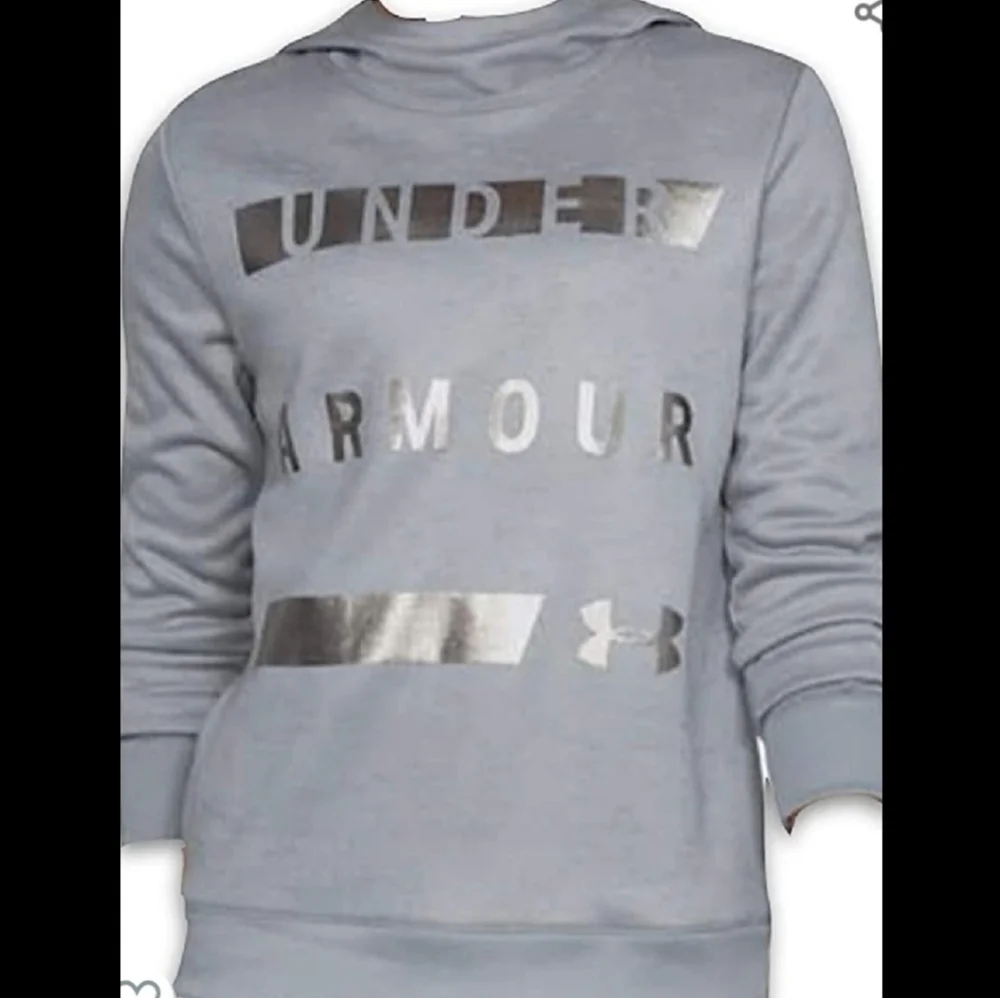 Under Armour Pullover Fleece Hoodie Sweatshirt Steal Gray Silver
